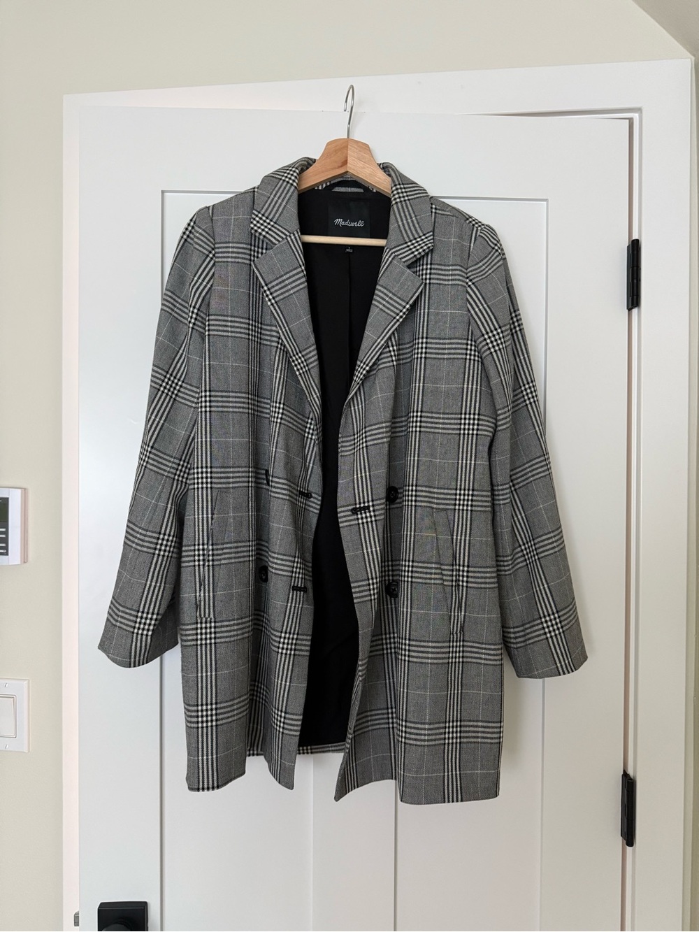 Madewell Plaid Longline Blazer